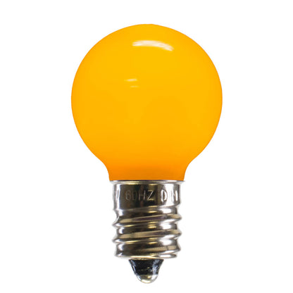 Vickerman G30 Yellow Ceramic LED Nickel Base Bulb E12 120V  .6 Watts Dimmable 25 Bulbs per Pack