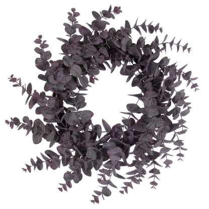 Vickerman 24" Artificial Burgundy Spiral Eucalyptus Wreath