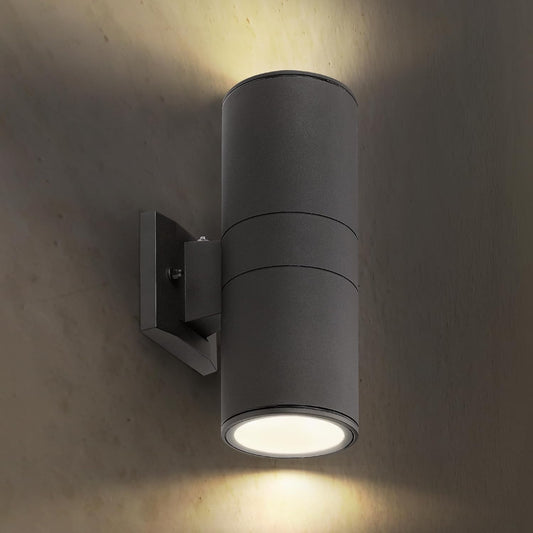 ASD Lighting LED Round Outdoor Wall Cylinder Up and Down 18W CCT Selectable 3000/4000/5000K with Photocell Oil Rubbed Bronze ETL