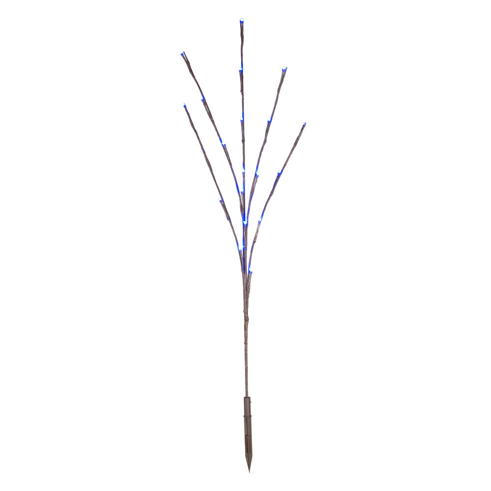 Vickerman 60 Blue Wide Angle LED Twig Light Set on Brown Wire Pack of 3
