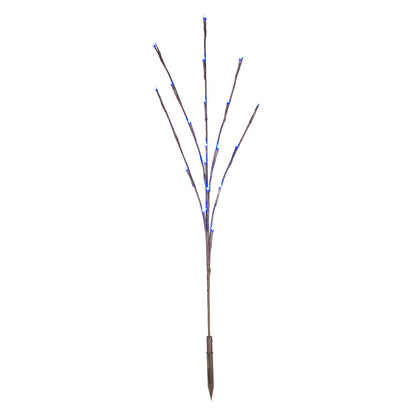 Vickerman 60 Blue Wide Angle LED Twig Light Set on Brown Wire Pack of 3