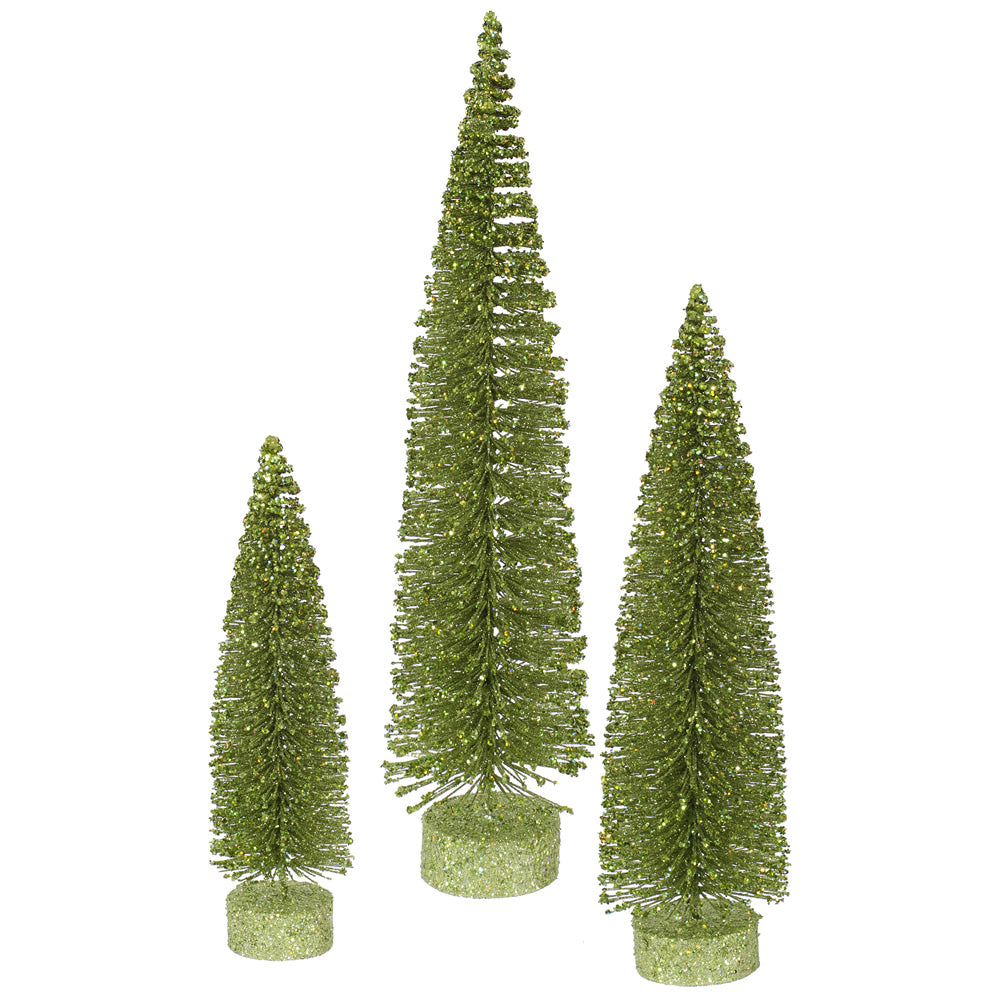 Vickerman 12"/16"/20" Lime Green Glitter Oval Artificial Christmas Tree Unlit