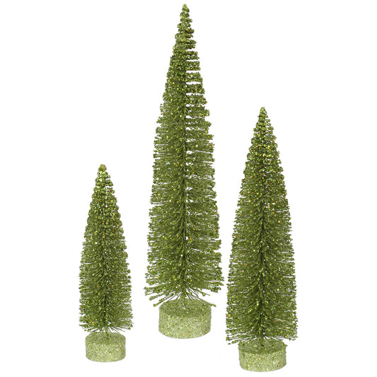 Vickerman 12"/16"/20" Lime Green Glitter Oval Artificial Christmas Tree Unlit