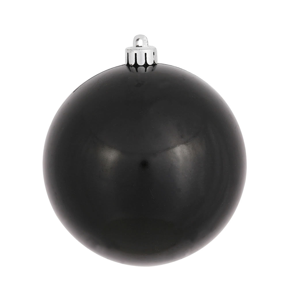 Vickerman 6" Black Candy Ball Ornament 4 per Bag