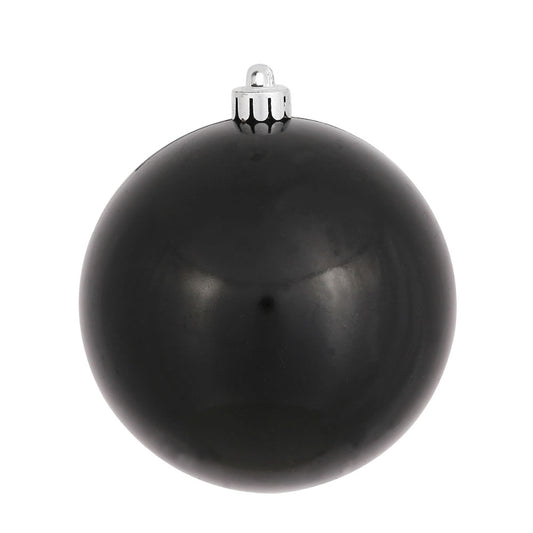 Vickerman 6" Black Candy Ball Ornament 4 per Bag