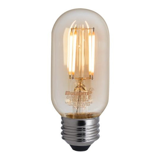 BULBRITE LED T14 MEDIUM SCREW (E26) 4W DIMMABLE FILAMENT LIGHT BULB 2200K/AMBER 40W INCANDESCENT EQUIVALENT