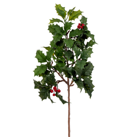 Vickerman 19" Green Artificial Holly Spray 2 per bag.