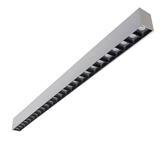 Westgate  4Ft 2In Micro Optic Linear Light, 40W 4000 Lumens 3Cct 35/40/50K, Wht/Blk, Commercial Indoor Lighting, 40W, 3760 Lumens, 3500K/4000K/5000K, White Finish, 0~10V Dimmable