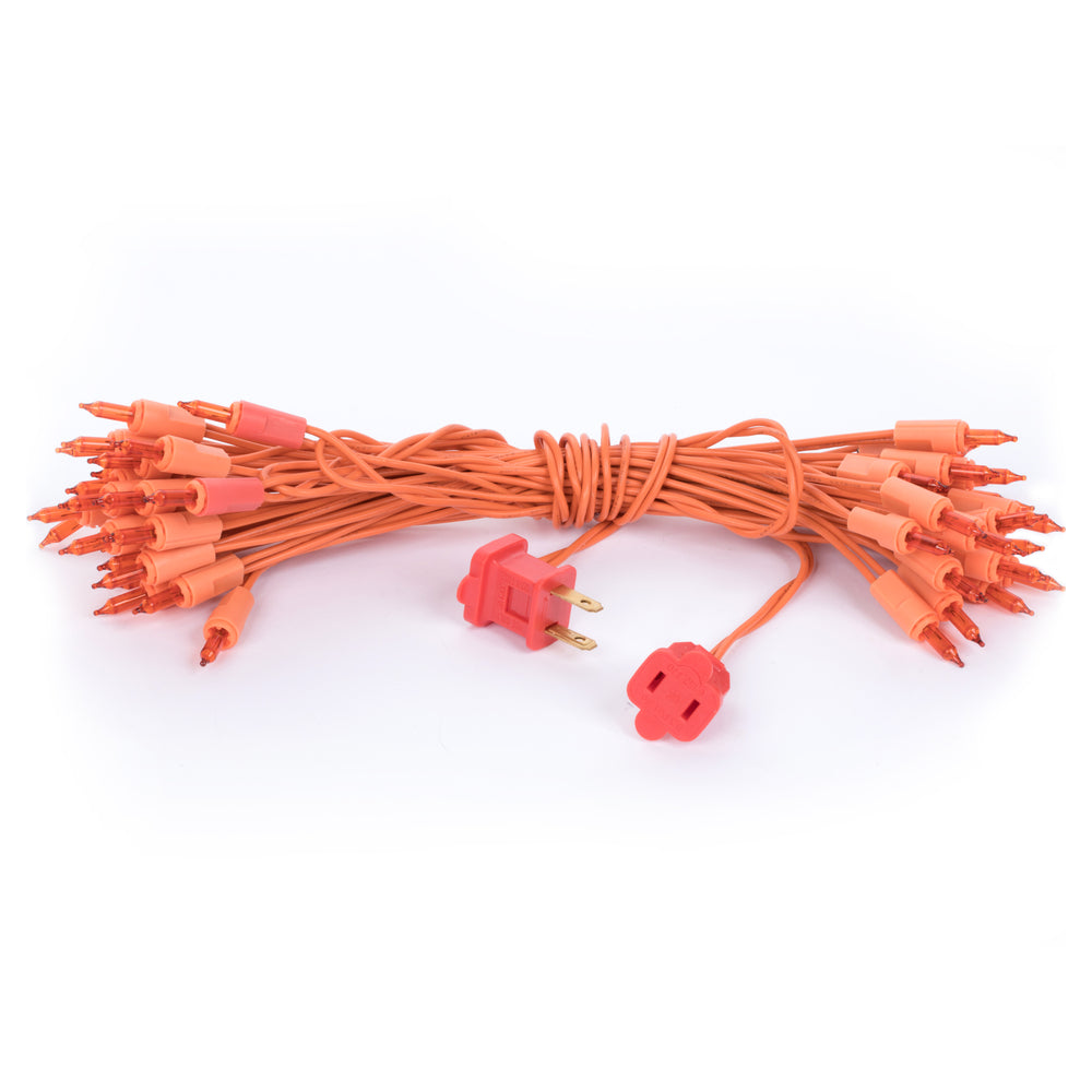 Vickerman 50 Light LED Orange Dura-Lit Mini Lights, Orange Wire