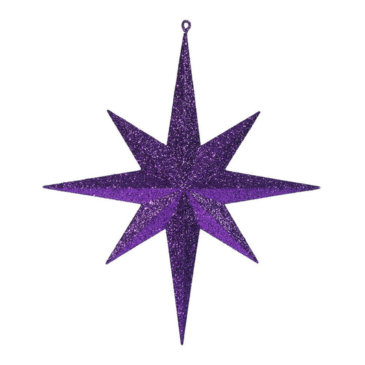 Vickerman 15.75" Purple Iridescent Glitter Bethlehem Star Christmas Ornament