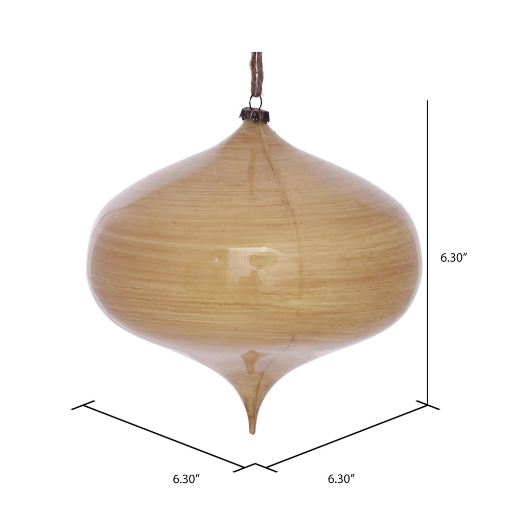 Vickerman 6" Tan Wood Grain Onion Christmas Ornament Pack of 2