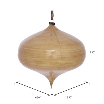 Vickerman 6" Tan Wood Grain Onion Christmas Ornament Pack of 2