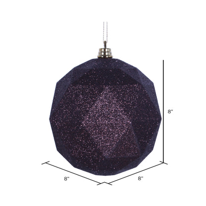 Vickerman 8" Mocha Glitter Geometric Ball Ornament