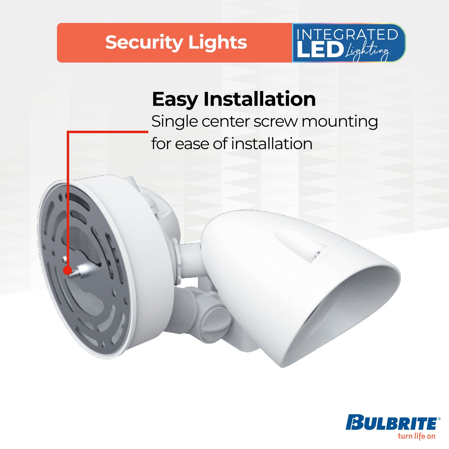 Bulbrite 773700 Wired Outdoor 2-Head LED Security Flood Light, White