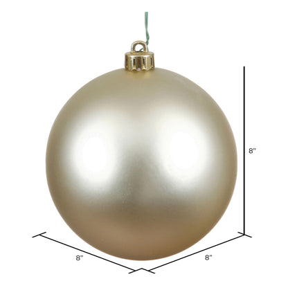Vickerman 8" Champagne Matte Ball Ornament