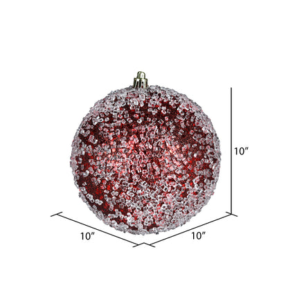 Vickerman 10" Burgundy Glitter Hail Ball Ornament