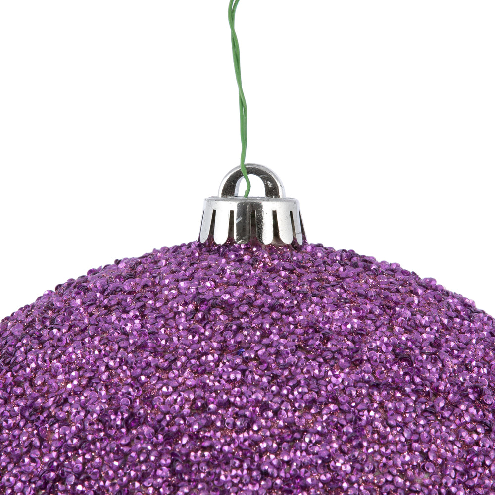 Vickerman 8" Mauve Beaded Ball Ornament 2 per Bag