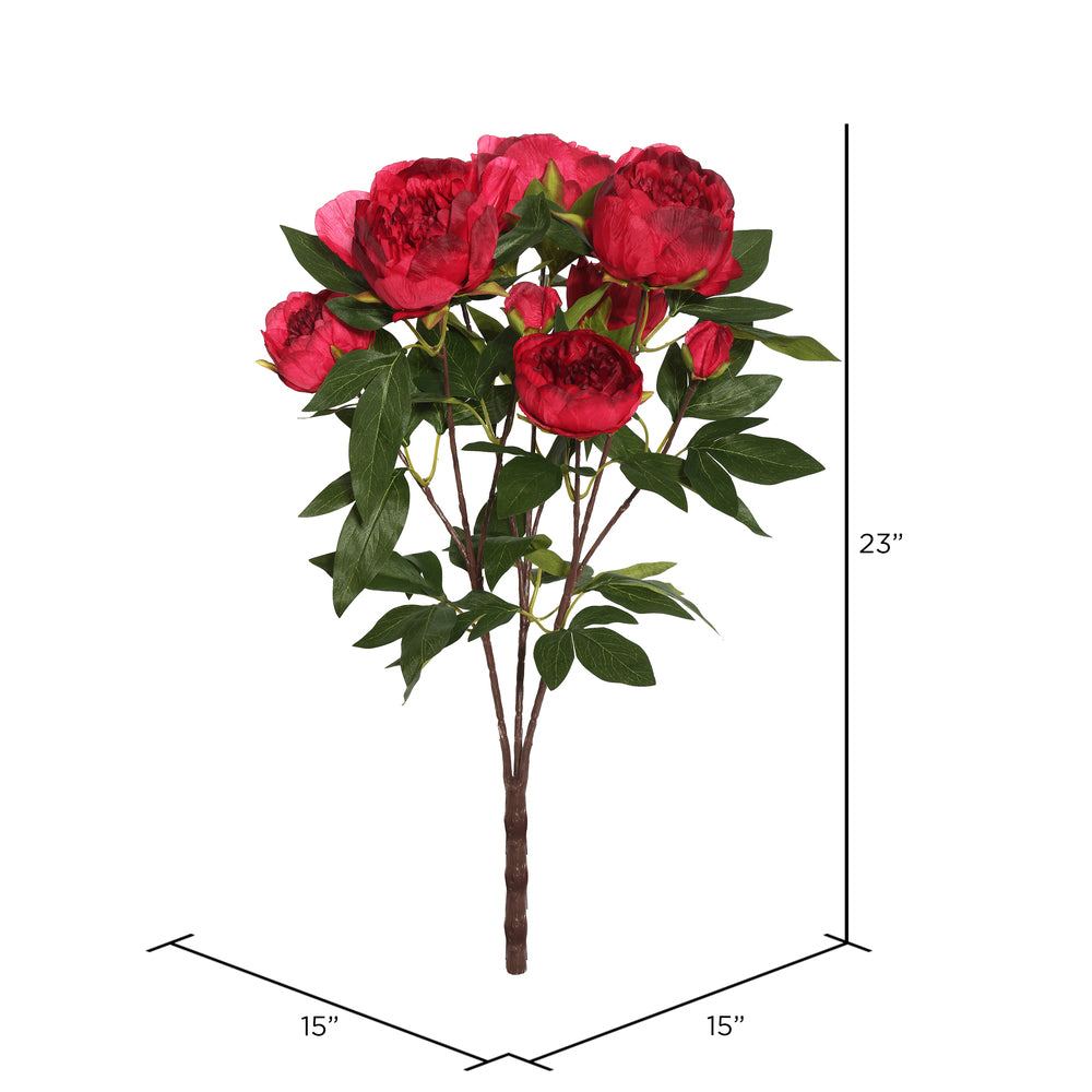 Vickerman 23" Artificial Red Peony Bush.