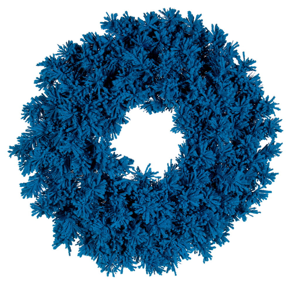 Vickerman 30" Flocked Turquoise Fir Artificial Wreath Unlit.