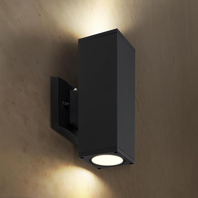 ASD Lighting LED Outdoor Wall Cylinder Square Up and Down 18W 120V Triac 3000/4000/5000K Black ETL