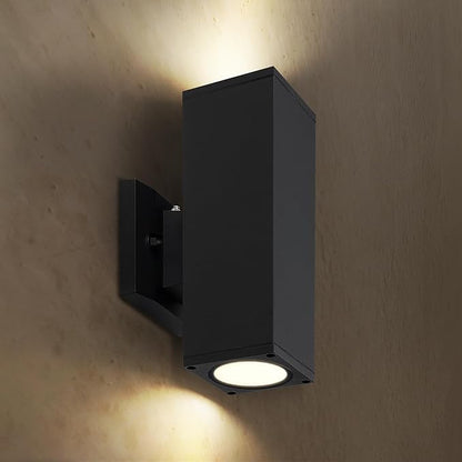 ASD Lighting LED Outdoor Wall Cylinder Square Up and Down 18W 120V Triac 3000/4000/5000K Black ETL