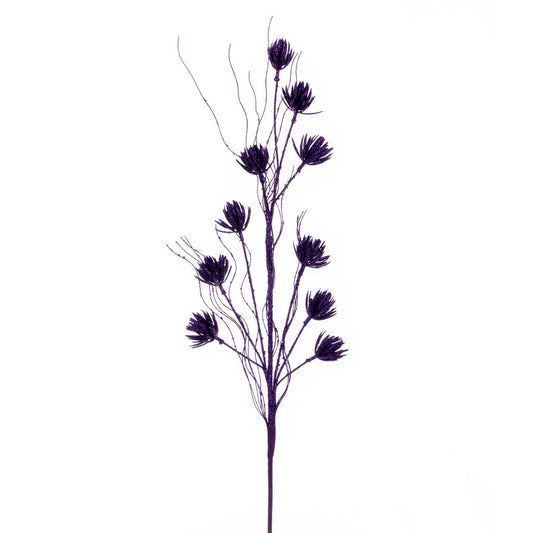 Vickerman 30" Purple Mini Flower Glitter Spray 6 per bag.