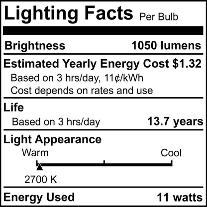 Bulbrite 772858 LED Filament 11 Watt Dimmable BR30 Light Bulb with Frost Glass Finish and Medium (E26) Base - 2700K (Warm White Light), 1000 Lumens