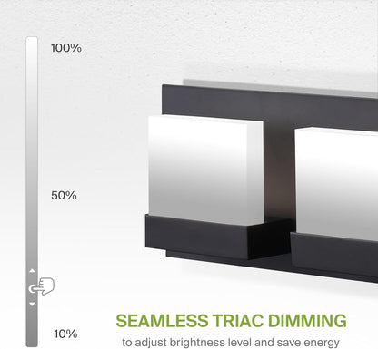 ASD Lighting LED Vanity 3-light 15W 120V CCT Selectable 3000/4000/5000K Dimmable Black ETL