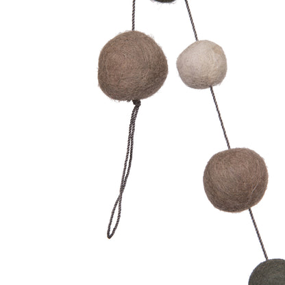 Vickerman 6' Gray and Silver Wool Pom Pom Garland