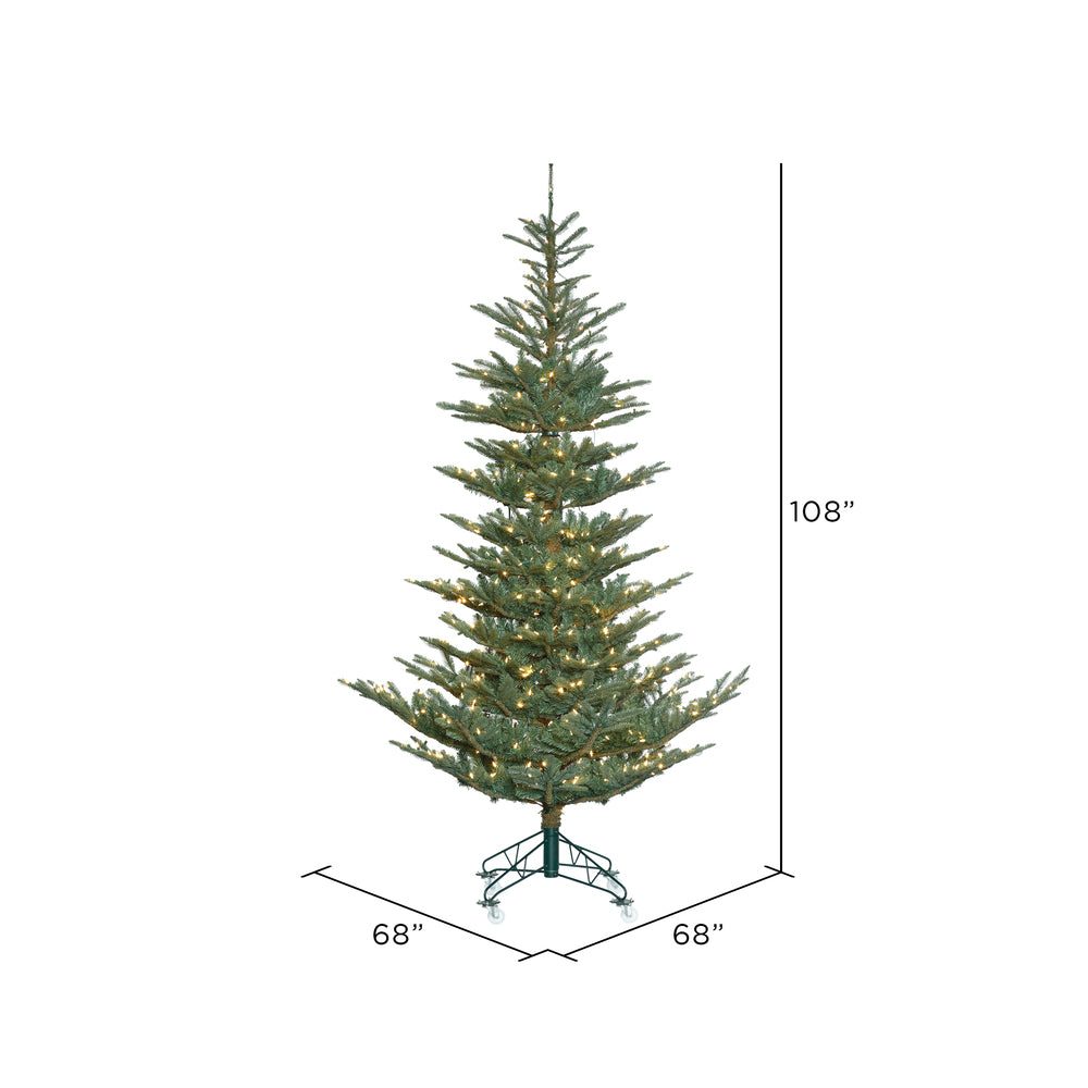 Vickerman 9' Alberta Blue Spruce Artificial Christmas Tree Warm White Dura-lit LED Lights