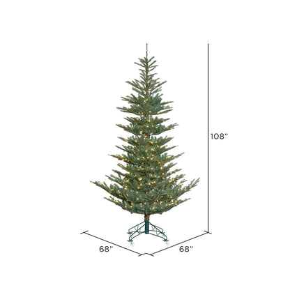Vickerman 9' Alberta Blue Spruce Artificial Christmas Tree Warm White Dura-lit LED Lights