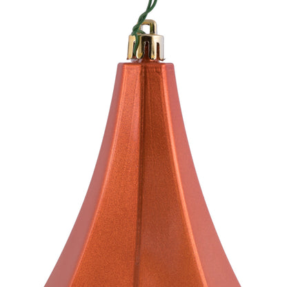 Vickerman 8" Burnish Orange Candy Finish Diamond Finial Ornament Pack of 2