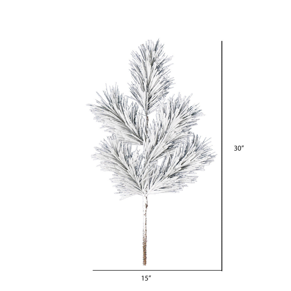 Vickerman 30" Frosted Beckett Pine Artificial Christmas Spray. Includes 3 sprays per pack.