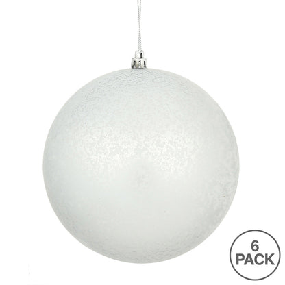 Vickerman 4" Silver Matte Mercury Ball Ornament 6 per Bag.