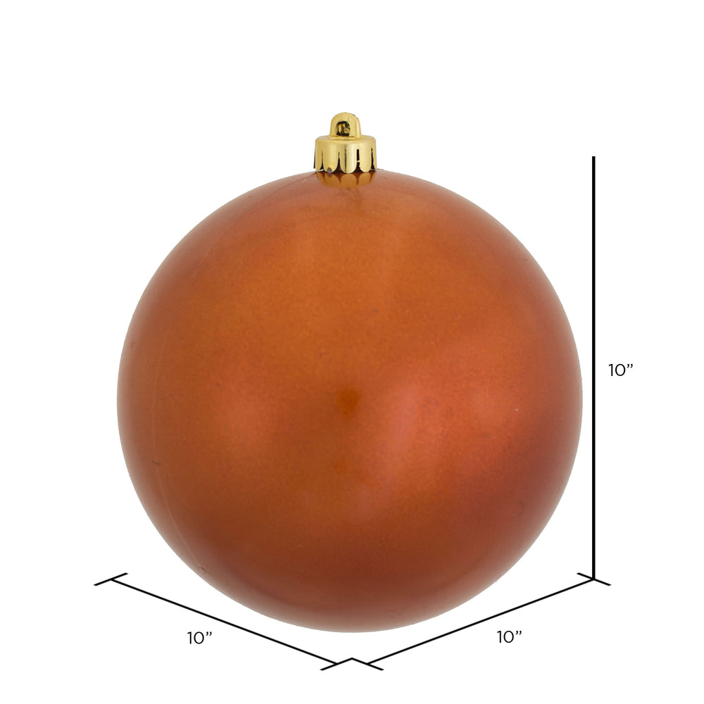 Vickerman 10" Burnished Orange Candy Ball Ornament