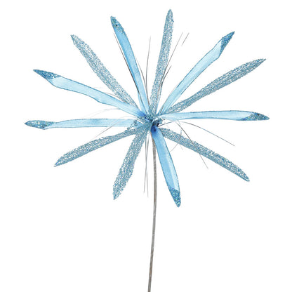 Vickerman 24" Sky Blue Velvet Papyrus Artificial Christmas Pick 3 per Bag