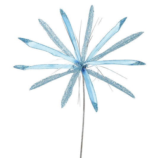 Vickerman 24" Sky Blue Velvet Papyrus Artificial Christmas Pick 3 per Bag