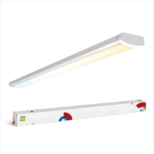 ASD Lighting LED Wrap Fixture 4ft 32/40/48W 120-277V 0-10V Dimmable 120Lm/W 3500/4000/5000K White UL DLC Standard