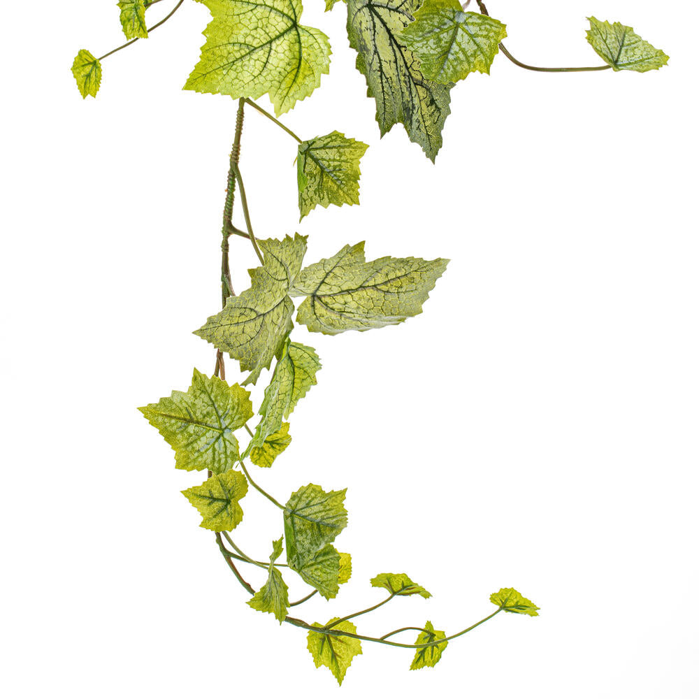 Vickerman 51" Artificial Green & White Grape Leaf Ivy Hanging Bush.