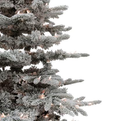 Vickerman 7.5' x 57" Flocked Arctic Fir Artificial Christmas Tree RGB Color Changing Low Voltage LED Lights