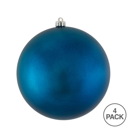 Vickerman 6" Sea Blue Matte Ball Ornament 4 per Bag