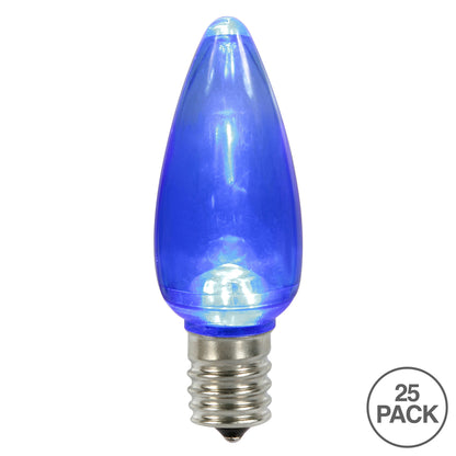 Vickerman C9 Transparent Plastic LED Blue Dimmable Bulb E17 Nickel Base 25 per bag