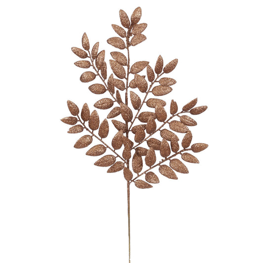 Vickerman 22" Chocolate Glitter Honey Locust Artificial Christmas Spray. Includes 6 sprays per pack.