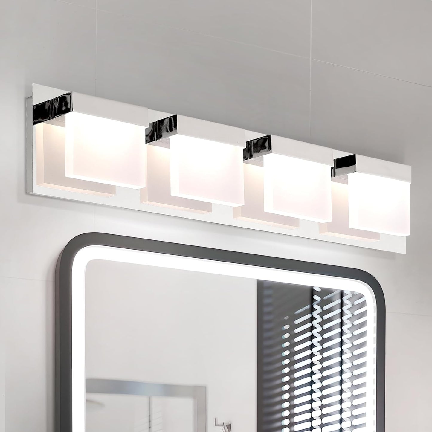 ASD Lighting LED Vanity 4-light 23W 120V Triac 3000/4000/5000K Chrome ETL