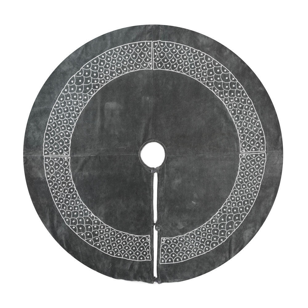 Vickerman Decorative 60" Blue Pearl Collection Christmas Tree Skirt