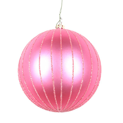 Vickerman 4" Mauve Matte Glitter Ball Christmas Ornament 4 pieces per bag
