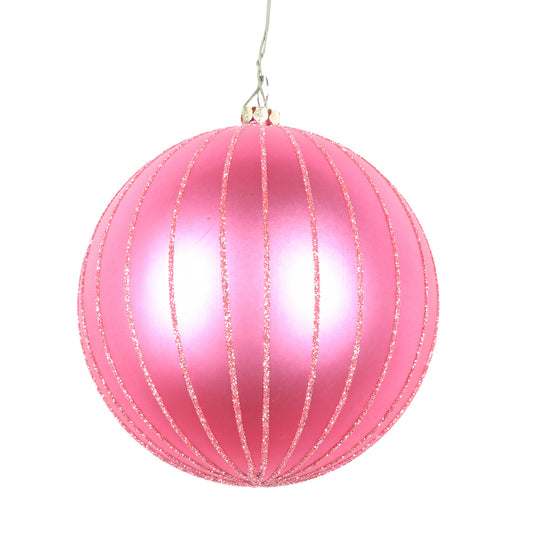 Vickerman 4" Mauve Matte Glitter Ball Christmas Ornament 4 pieces per bag