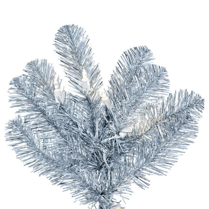 Vickerman 6' Silver Upside Down Artificial Christmas Tree Warm White Dura-lit LED Lights