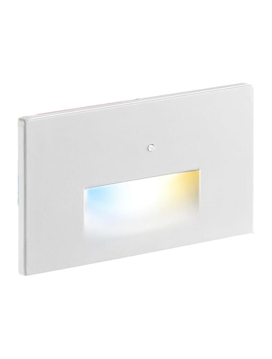 ASD Lighting LED Step Light Horizontal 3W 120V CCT Selectable 3000/4000/5000K with Motion Sensor White ETL