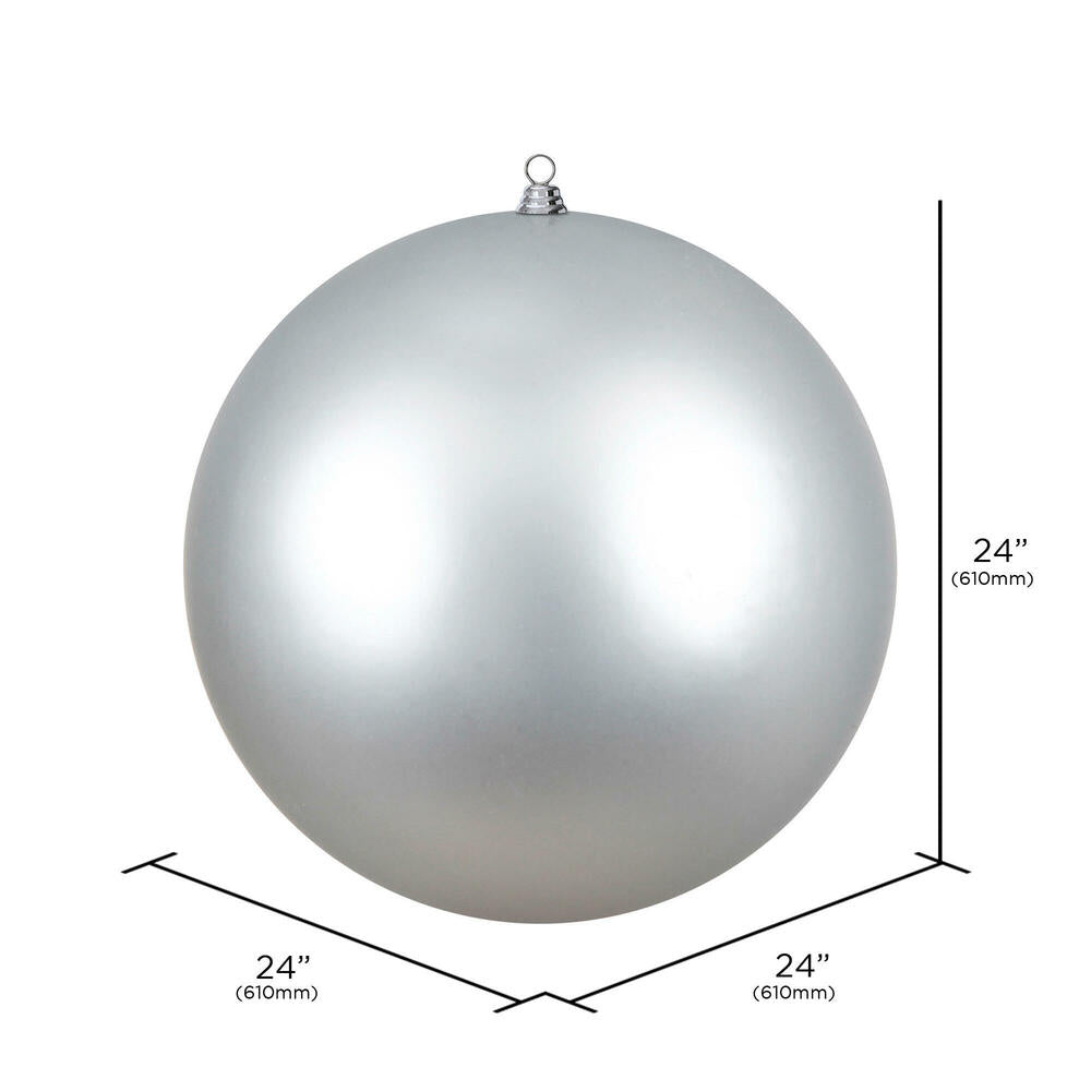 Vickerman 24" Giant Matte Silver Ball Christmas Ornament UV Resistant